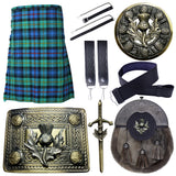 IKP Scottish Kilts For Men - 7 pieces Kilt Set - Tartan Kilt Highland Wear , Leather Sporran Kilt Belt And Buckle , Traditional Kilt Outfit