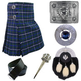 Scottish Tartan Kilt Set For Men, Thistle kilt Sporran- Fly plaid & Brooch- Kilt Belt with Buckle, 6 pieces Kilt Outfit set