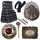 IKP SCOTTISH TRADITIONAL KILTS FOR MEN - 06 PIECES KILT SET, TARTAN KILT HIGHLAND WEAR- KILT BELT WITH BUCKLL- FULL KILT OUTFIT SET